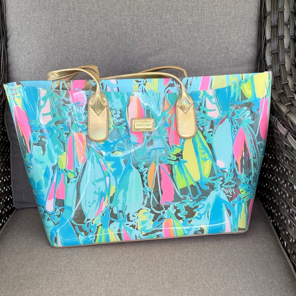 Lilly Pulitzer Colorful Tote with Gold Handles